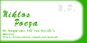miklos pocza business card